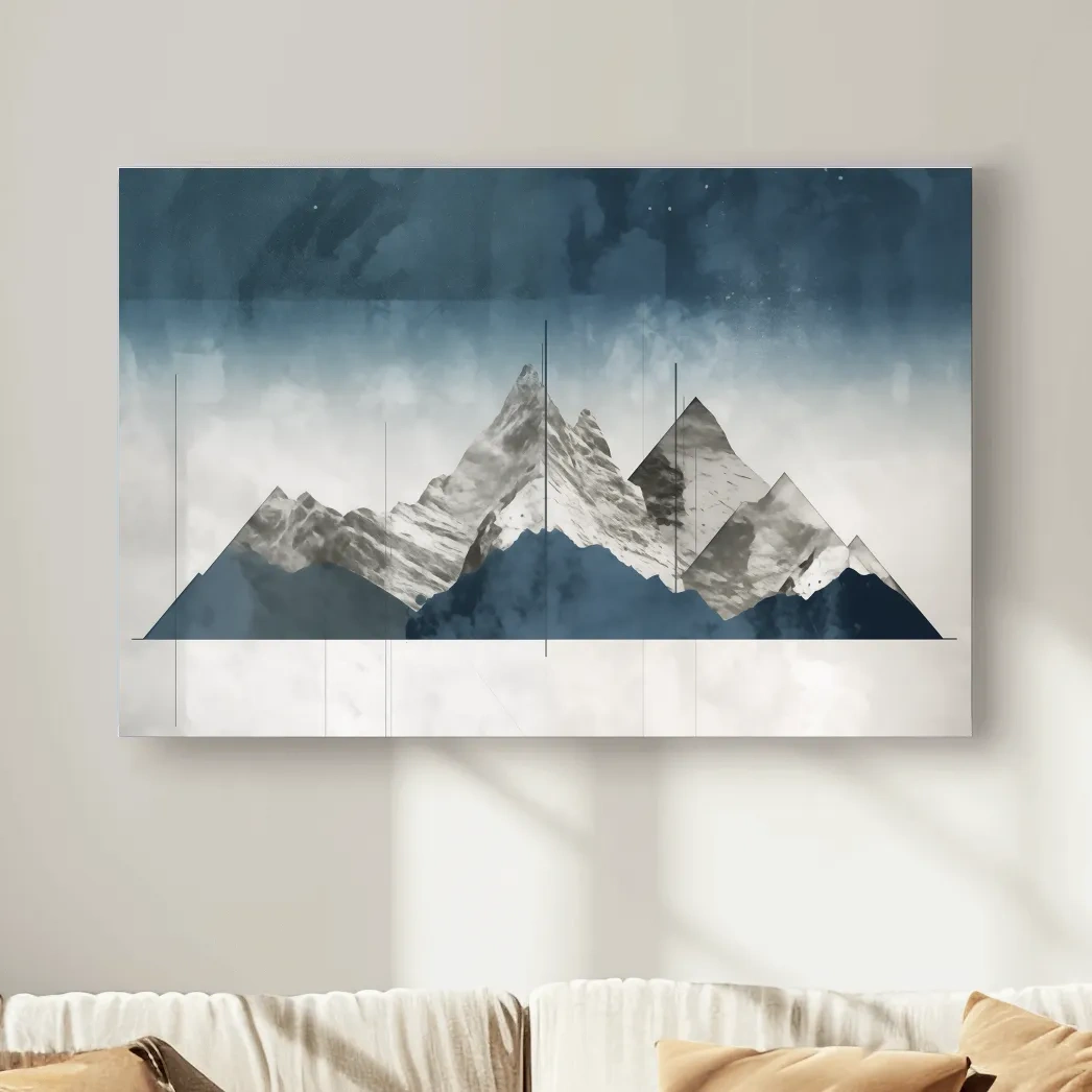 Simple abstract mountain painting