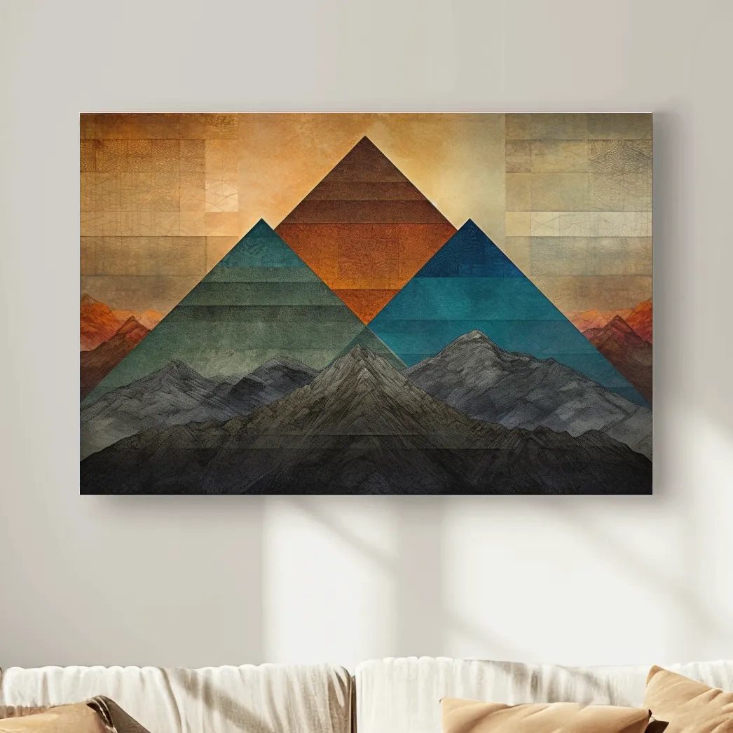 Abstract mountain art, triangular mountain shapes