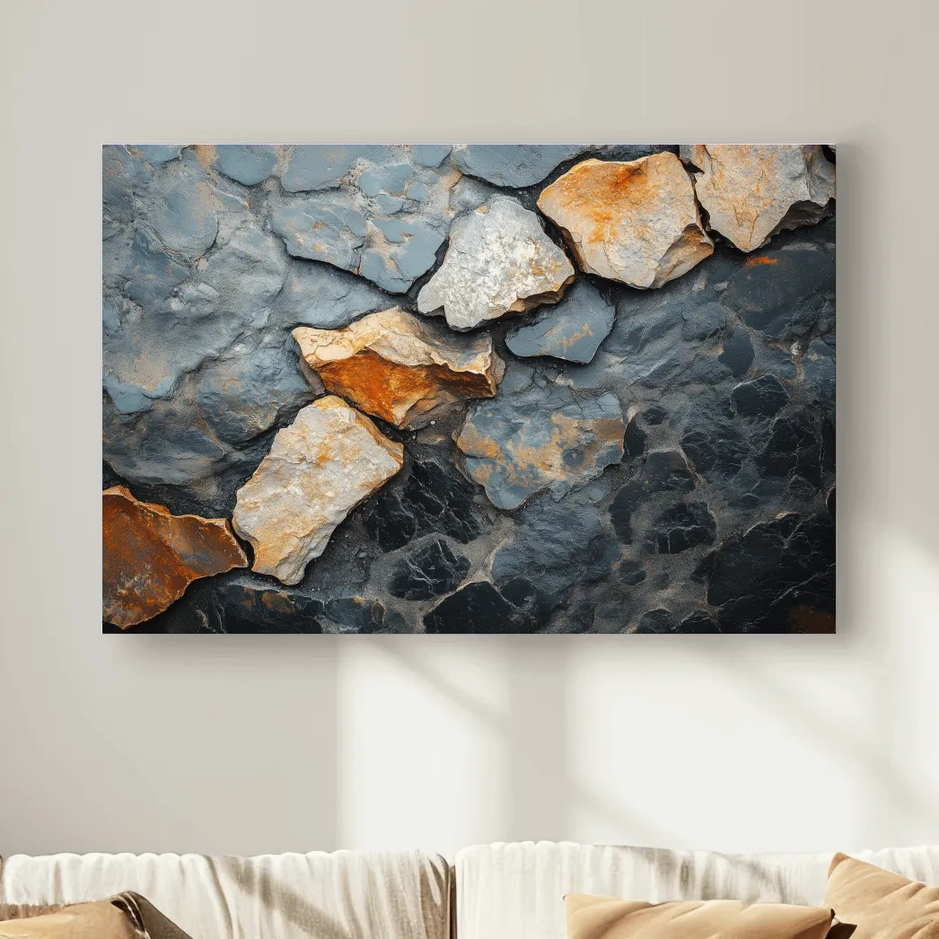 Textured Slate Stone Abstract - Modern Rustic Rock Wall Art