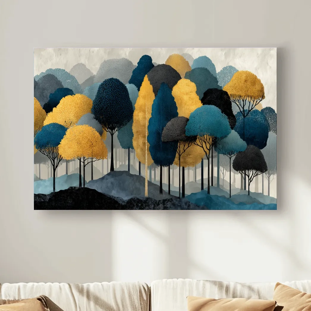 Abstract Woodland Forest Landscape - Contemporary Bohemian Wall Art