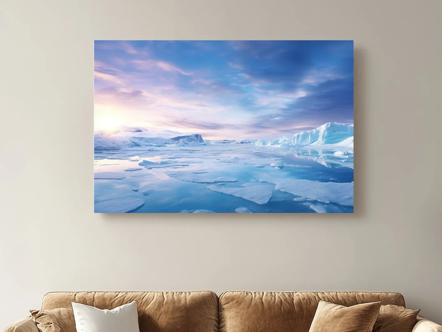 Sunrise over the antarctic ice, photographic wall art