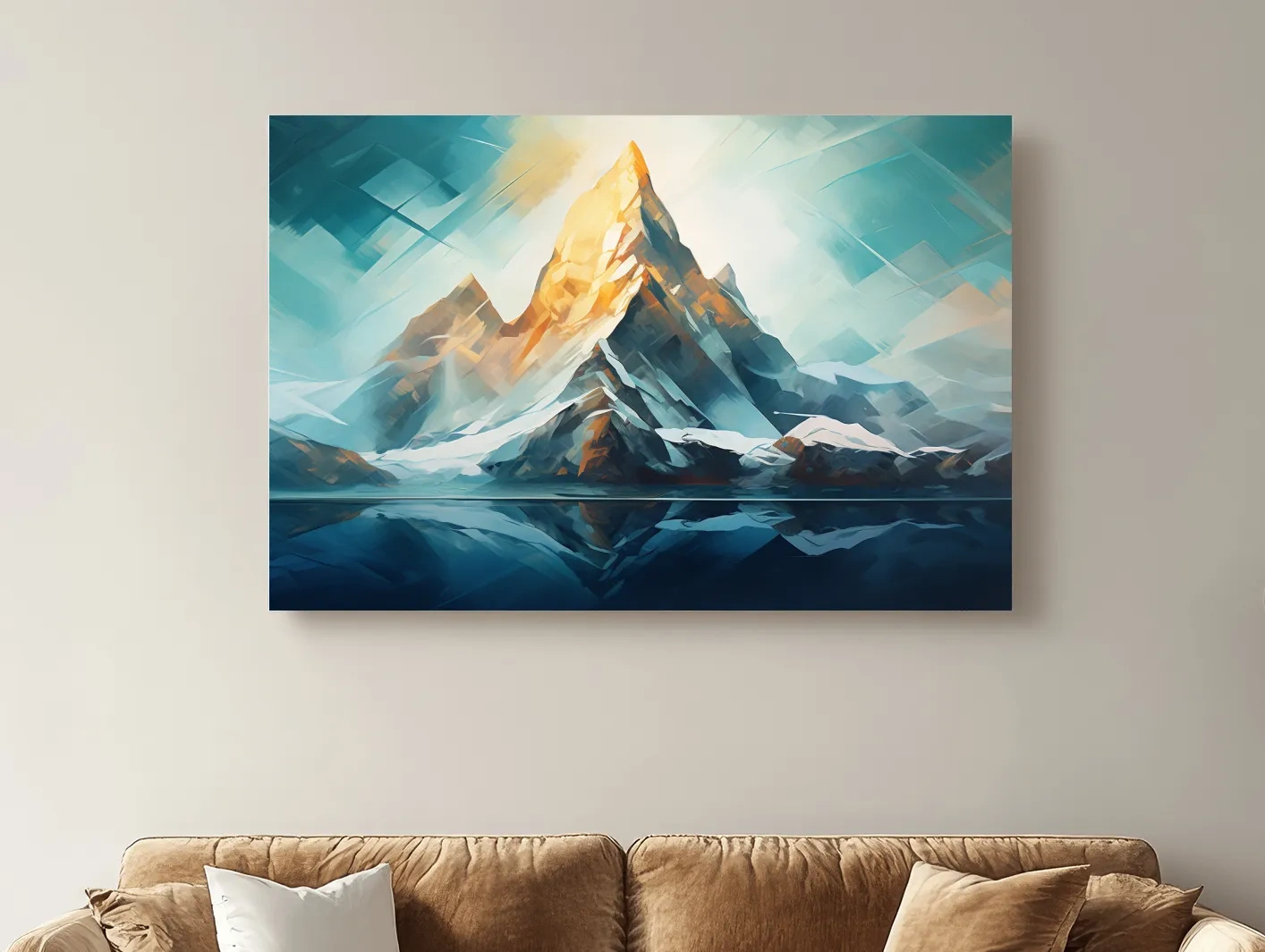 Abstract Alpine Peak Reflection - Modern Mountain Glacier Wall Art