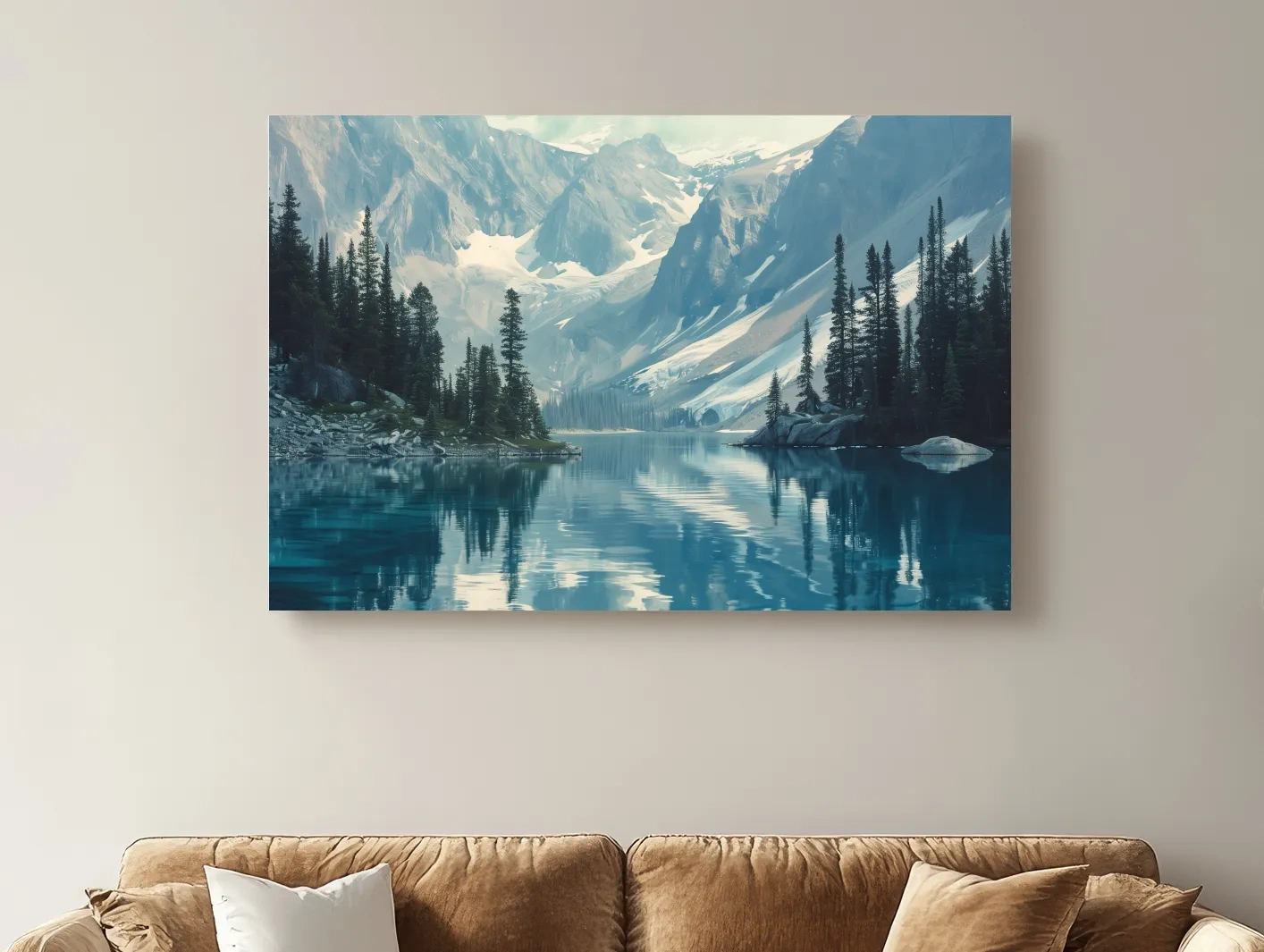 Rocky Mountains Turquoise Alpine Lake Reflection Photography - Pacific Northwest Mountain Wall Art