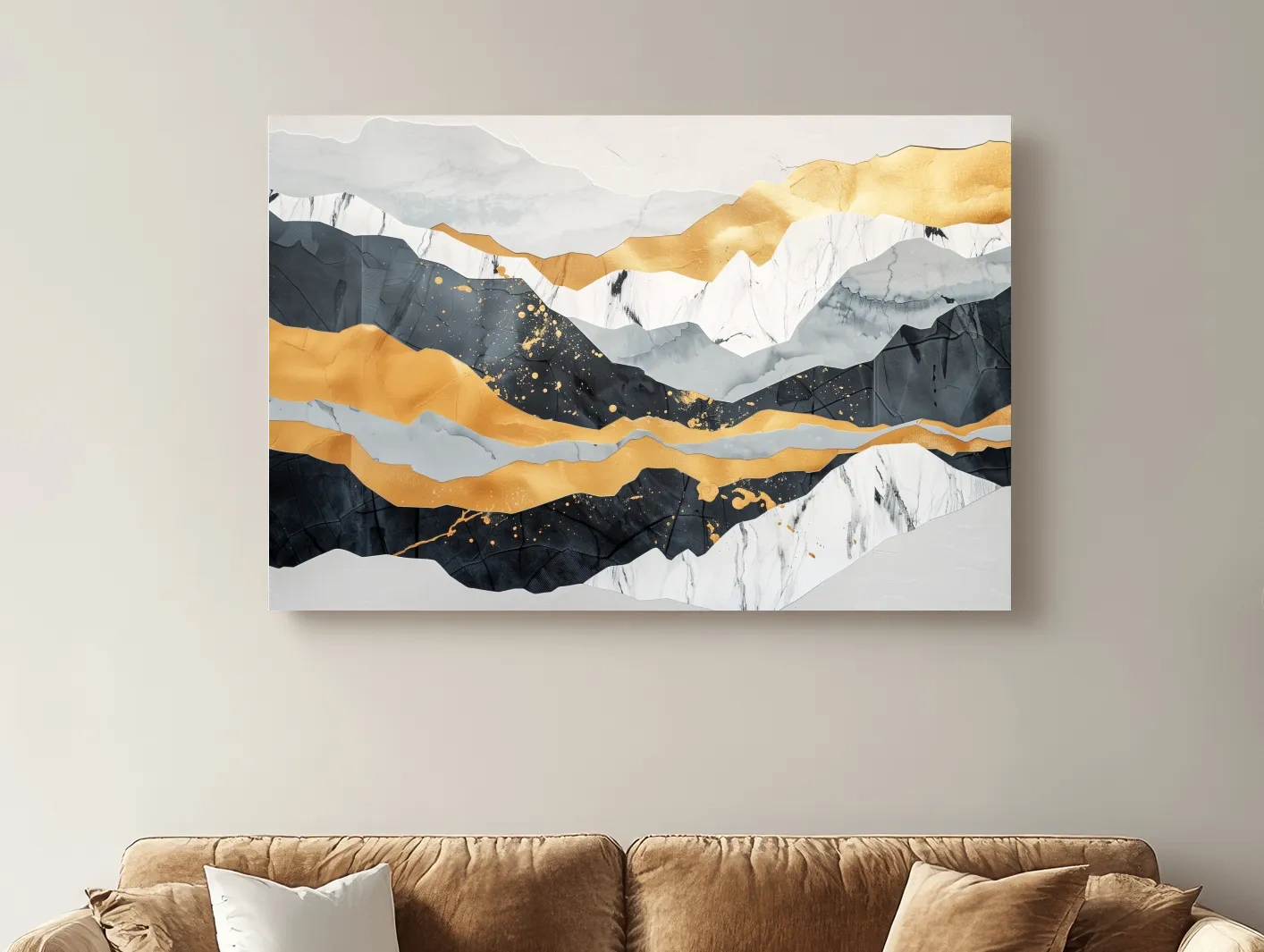 Abstract Layered Mountains - Elegant Modern Landscape Wall Art