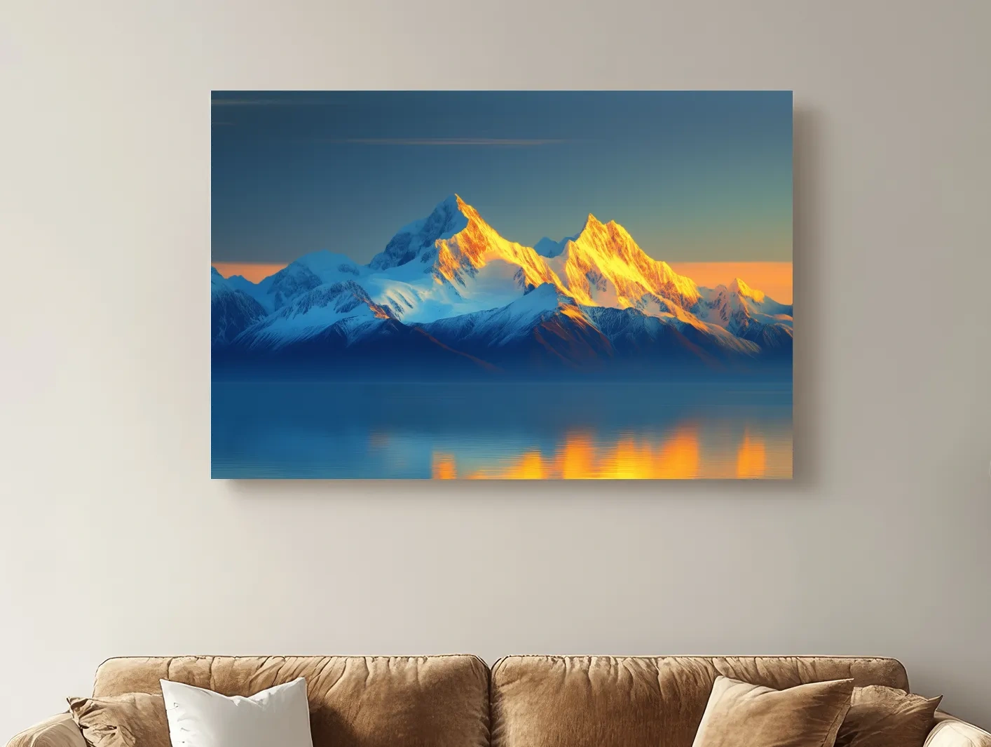 Arctic Glacier Mountain Sunset - Golden Hour Photographic Wall Art