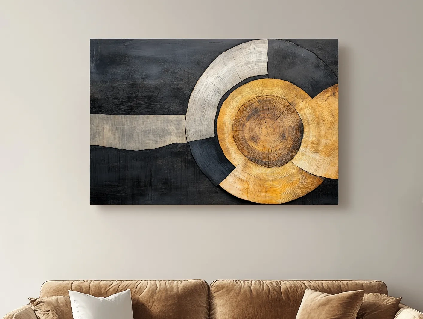 Textured Abstract Wood Grain Circles - Modern Rustic Geometric Wall Art