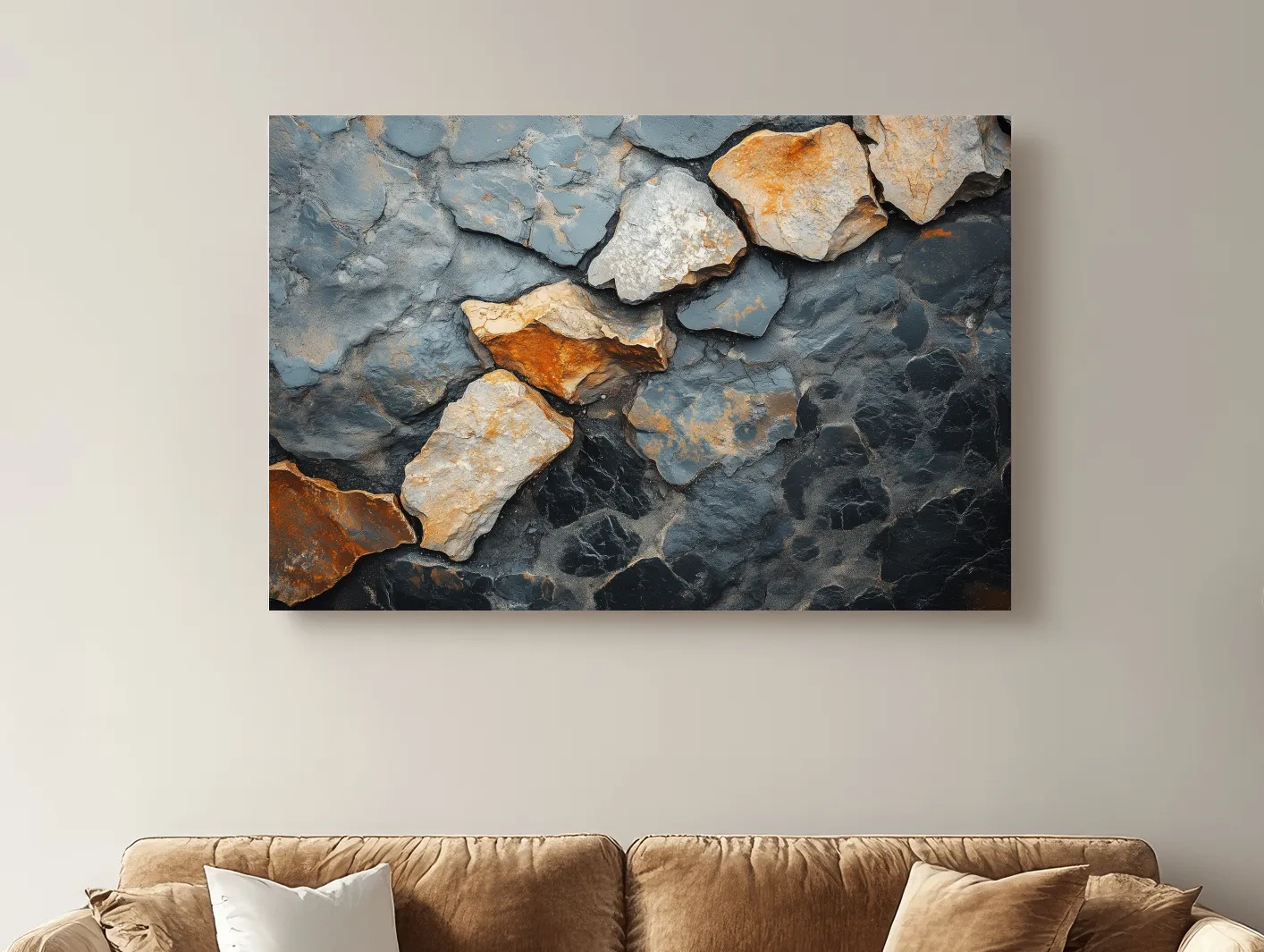 Textured Slate Stone Abstract - Modern Rustic Rock Wall Art
