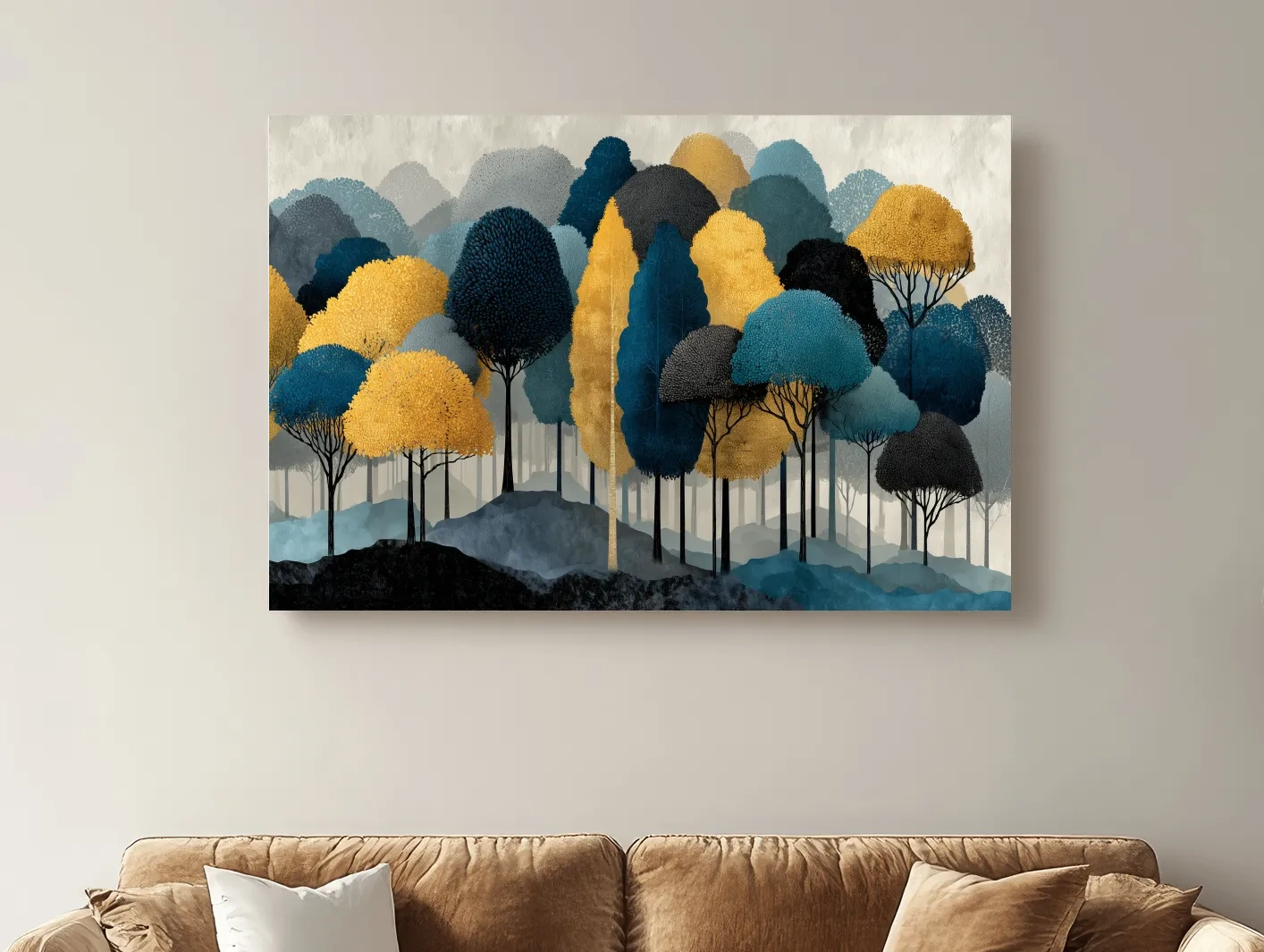 Abstract Woodland Forest Landscape - Contemporary Bohemian Wall Art