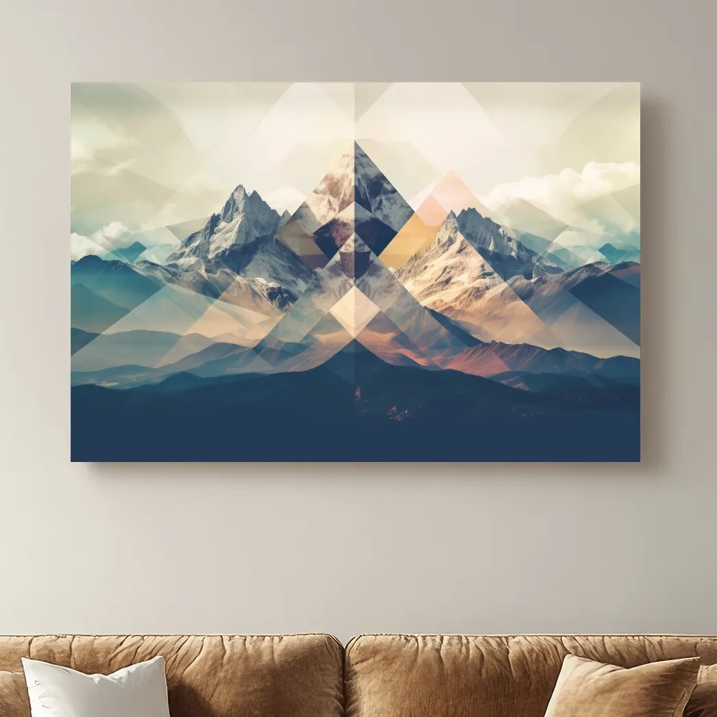 Abstract geometric mountain art