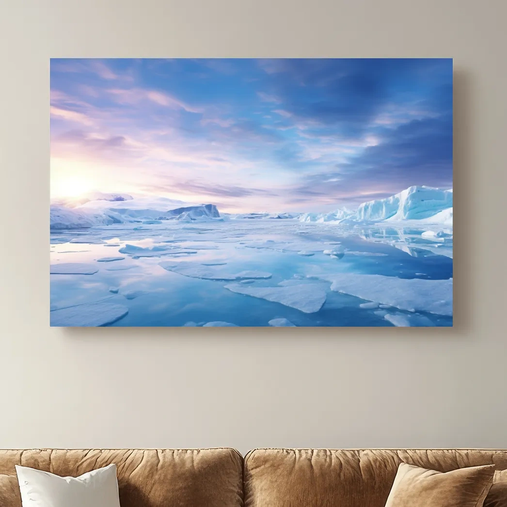 Sunrise over the antarctic ice, photographic wall art