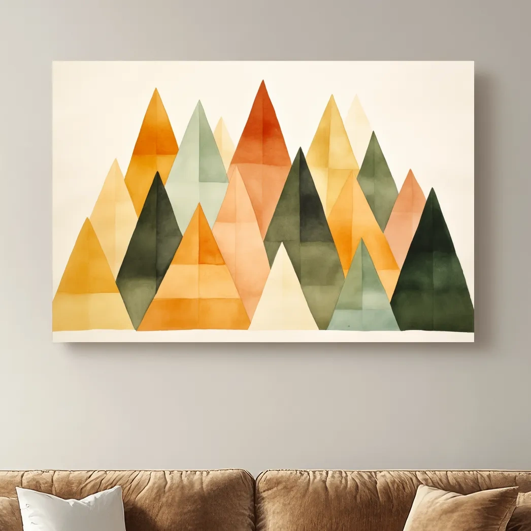 Geometic bohemian mountains illustration wall art