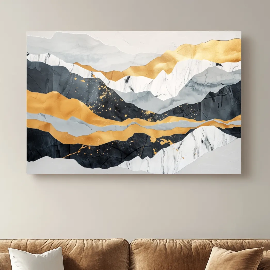 Abstract Layered Mountains - Elegant Modern Landscape Wall Art