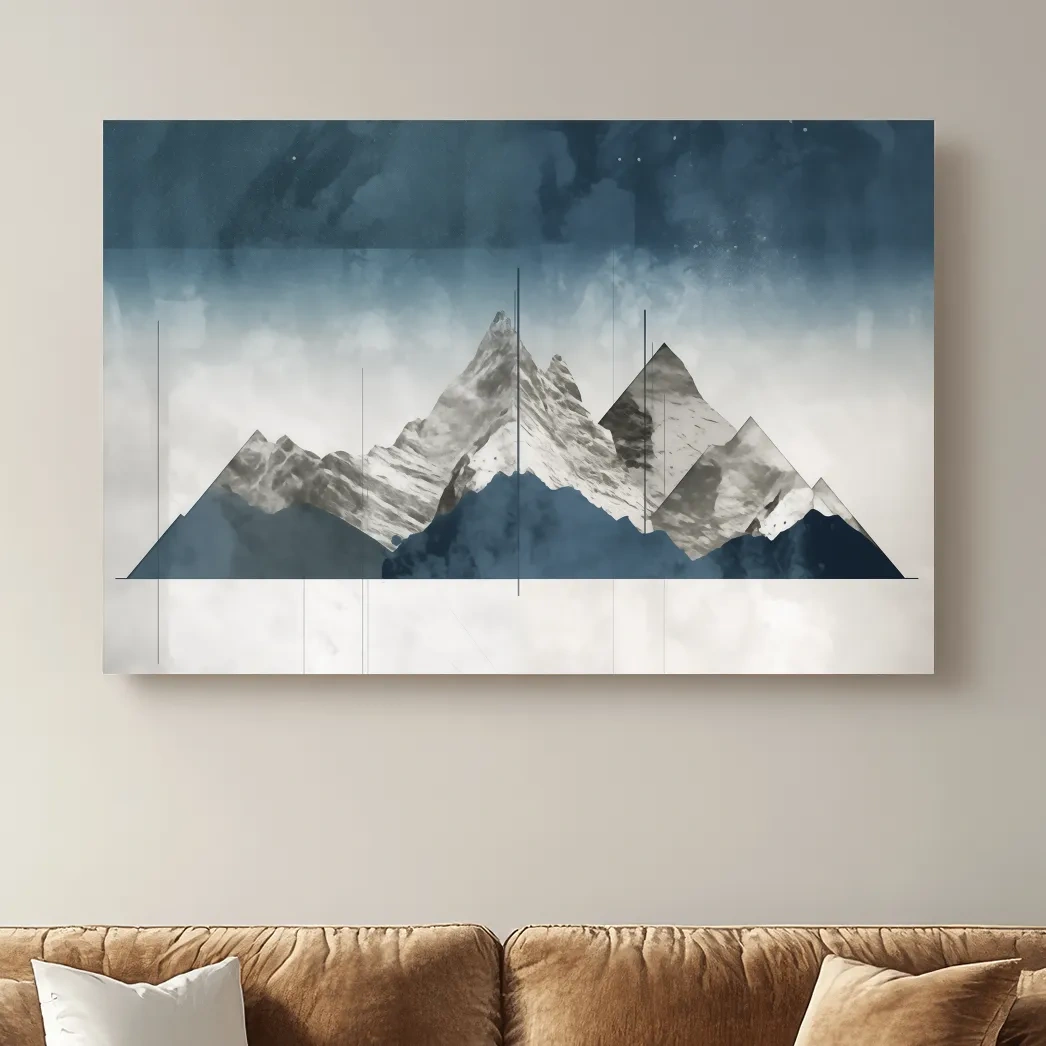 Simple abstract mountain painting
