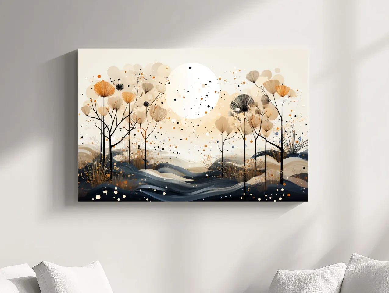 Chic Boho Botanical Dandelion Landscape - Nature Forest Wall Art