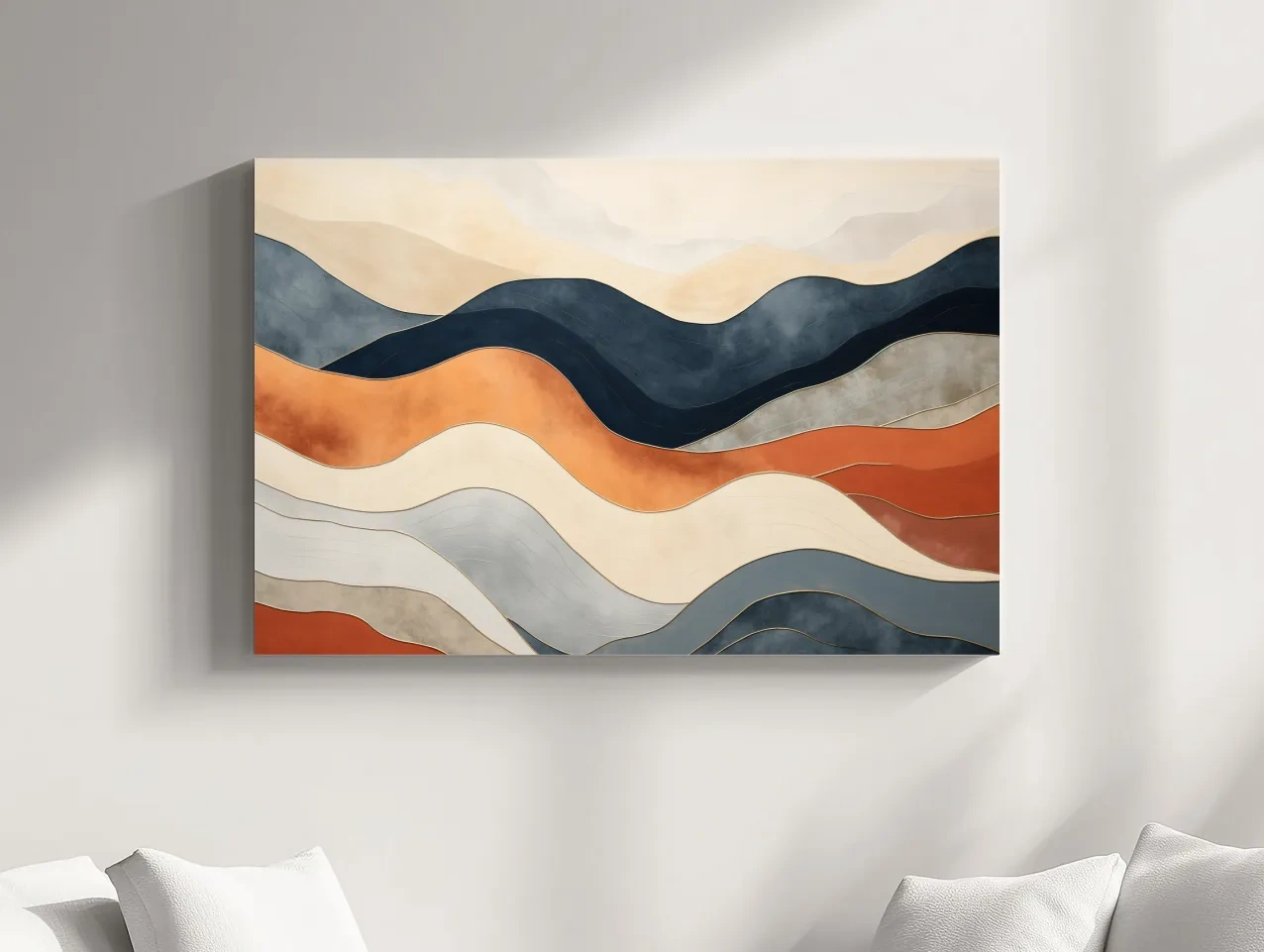 Abstract Wavy Mountain Layers - Mid Century Modern Landscape Wall Art