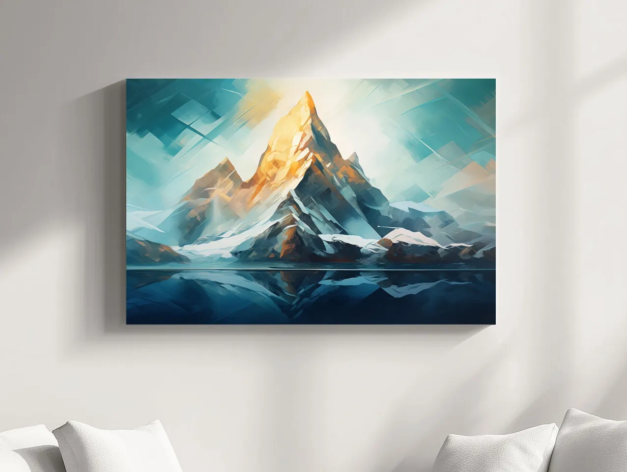 Abstract Alpine Peak Reflection - Modern Mountain Glacier Wall Art