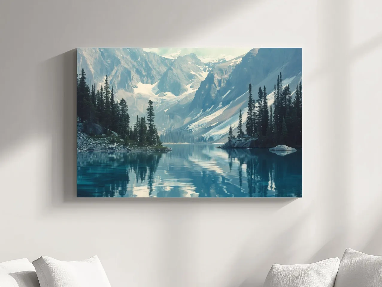 Rocky Mountains Turquoise Alpine Lake Reflection Photography - Pacific Northwest Mountain Wall Art