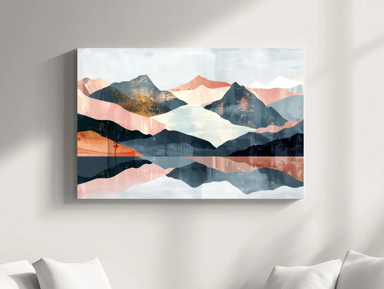 Abstract Pastel Mountain Peaks - Modern Landscape Wall Art