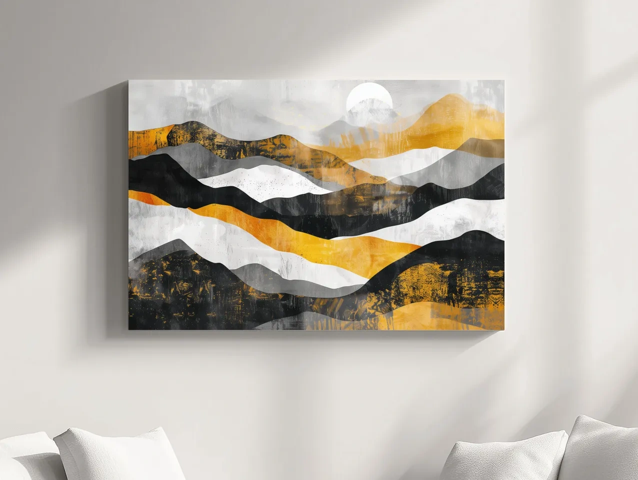 Abstract Layered Mountain Ranges - Modern Landscape Wall Art