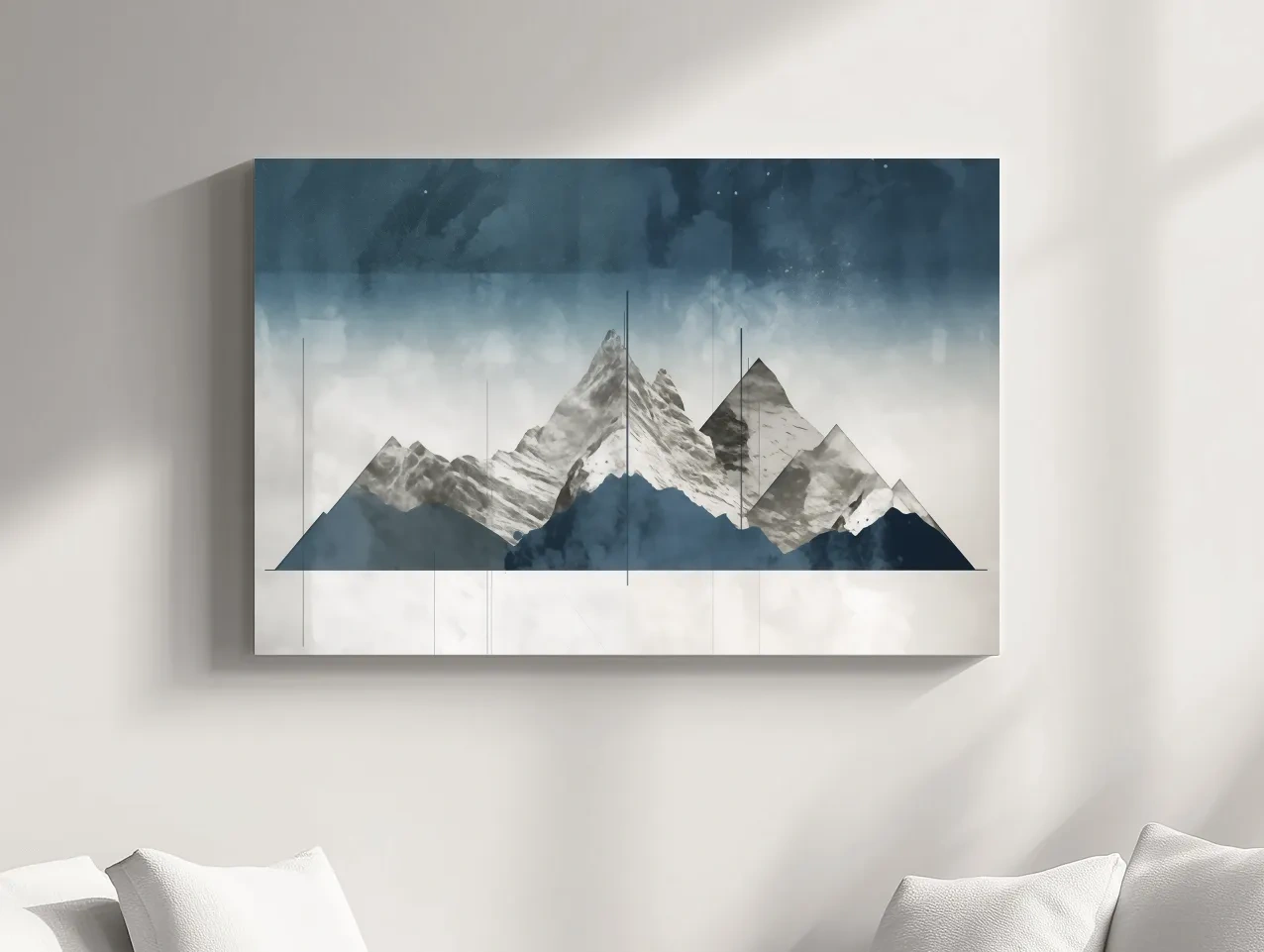 Simple abstract mountain painting