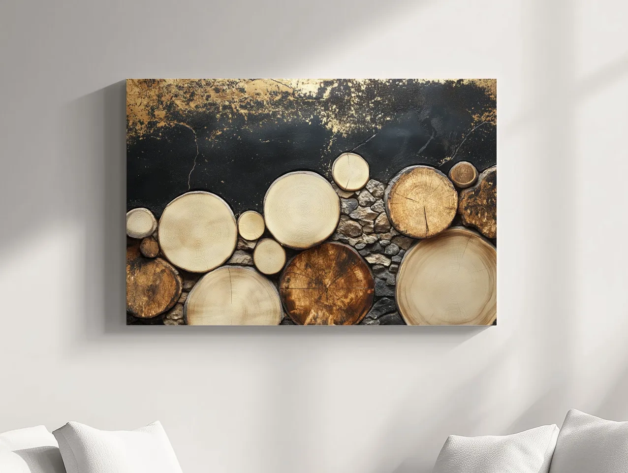 Rustic Wood & Stone Texture - Modern Farmhouse Wall Art