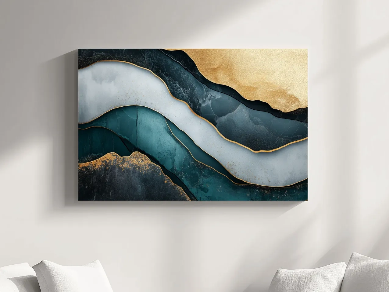 Elegant Gold Abstract Layers - Modern Marble Texture Wall Art