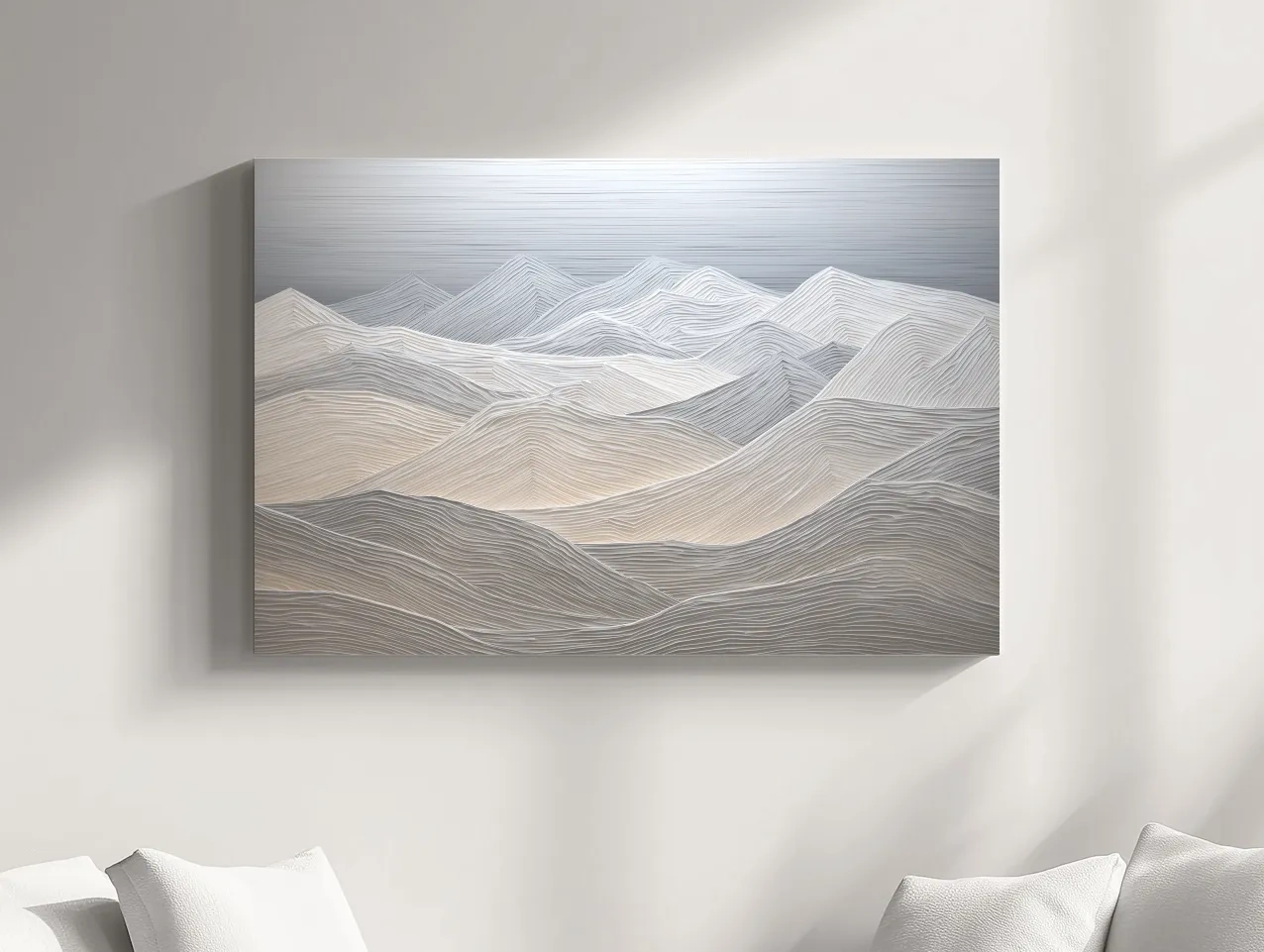 Minimalist Topographic Mountain Ridges - 3D Painting Effect Wall Art
