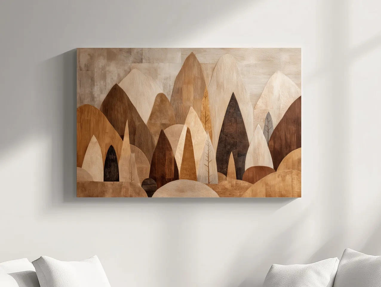 Earthy Abstract Boho Mountains - Modern Minimalist Forest Wall Art