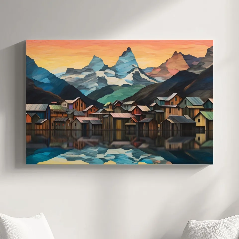Abstract mountain painting
