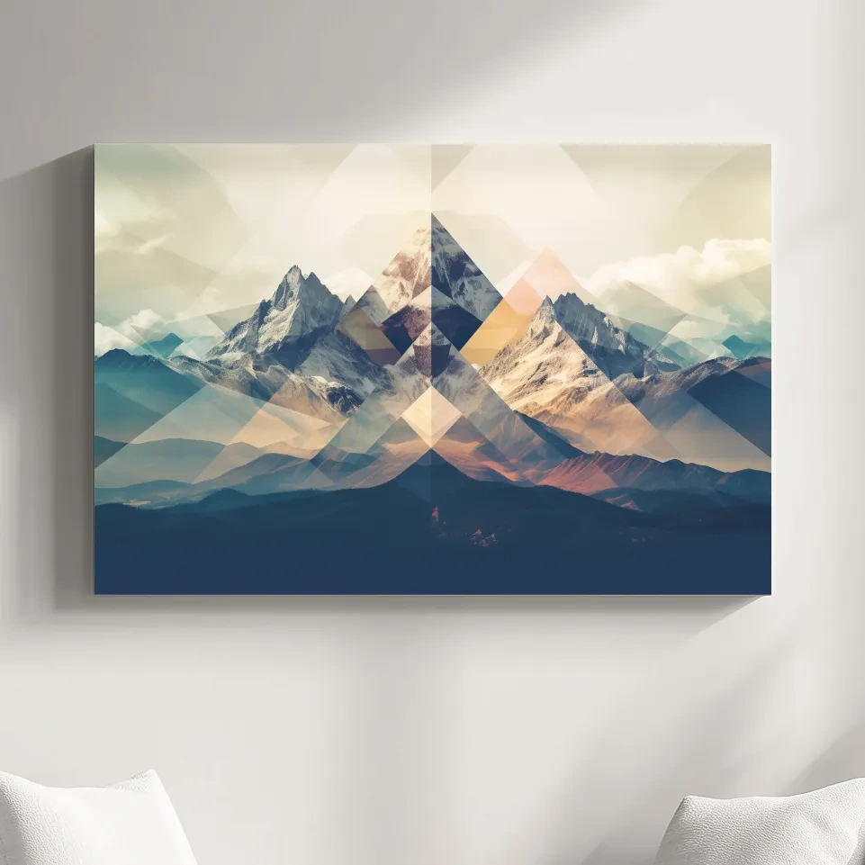 Abstract geometric mountain art