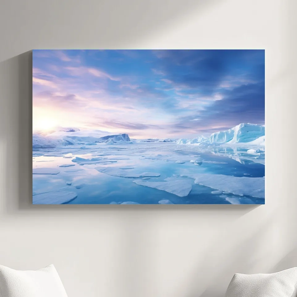 Sunrise over the antarctic ice, photographic wall art