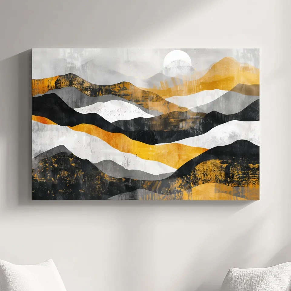 Abstract Layered Mountain Ranges - Modern Landscape Wall Art