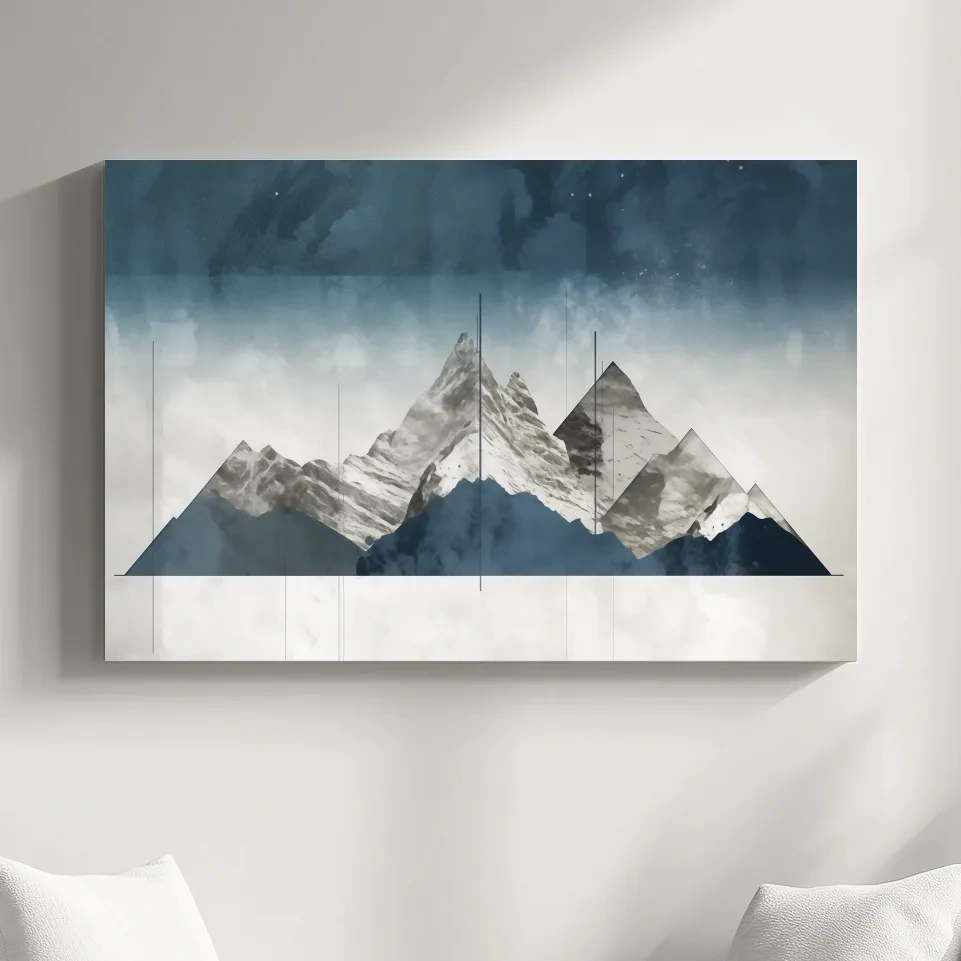 Simple abstract mountain painting