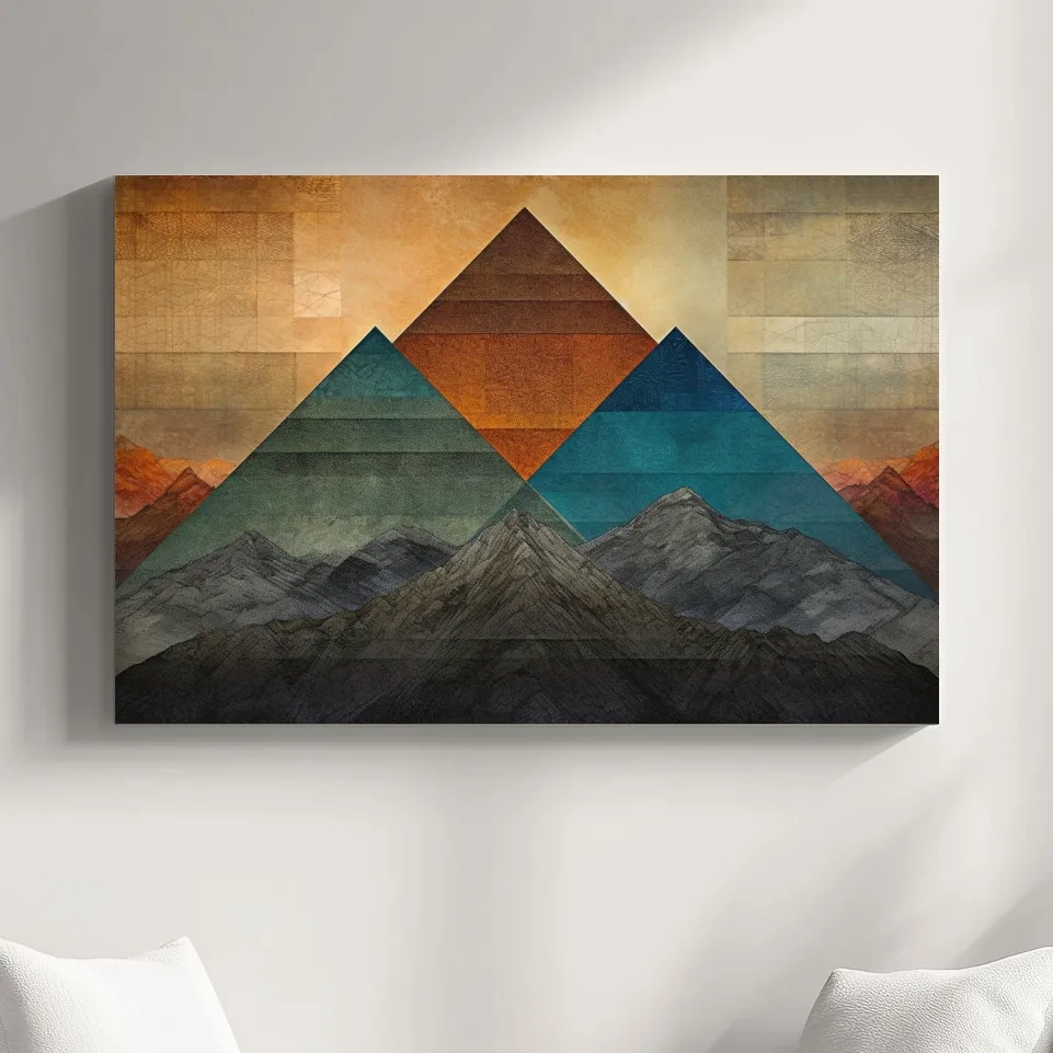 Abstract mountain art, triangular mountain shapes