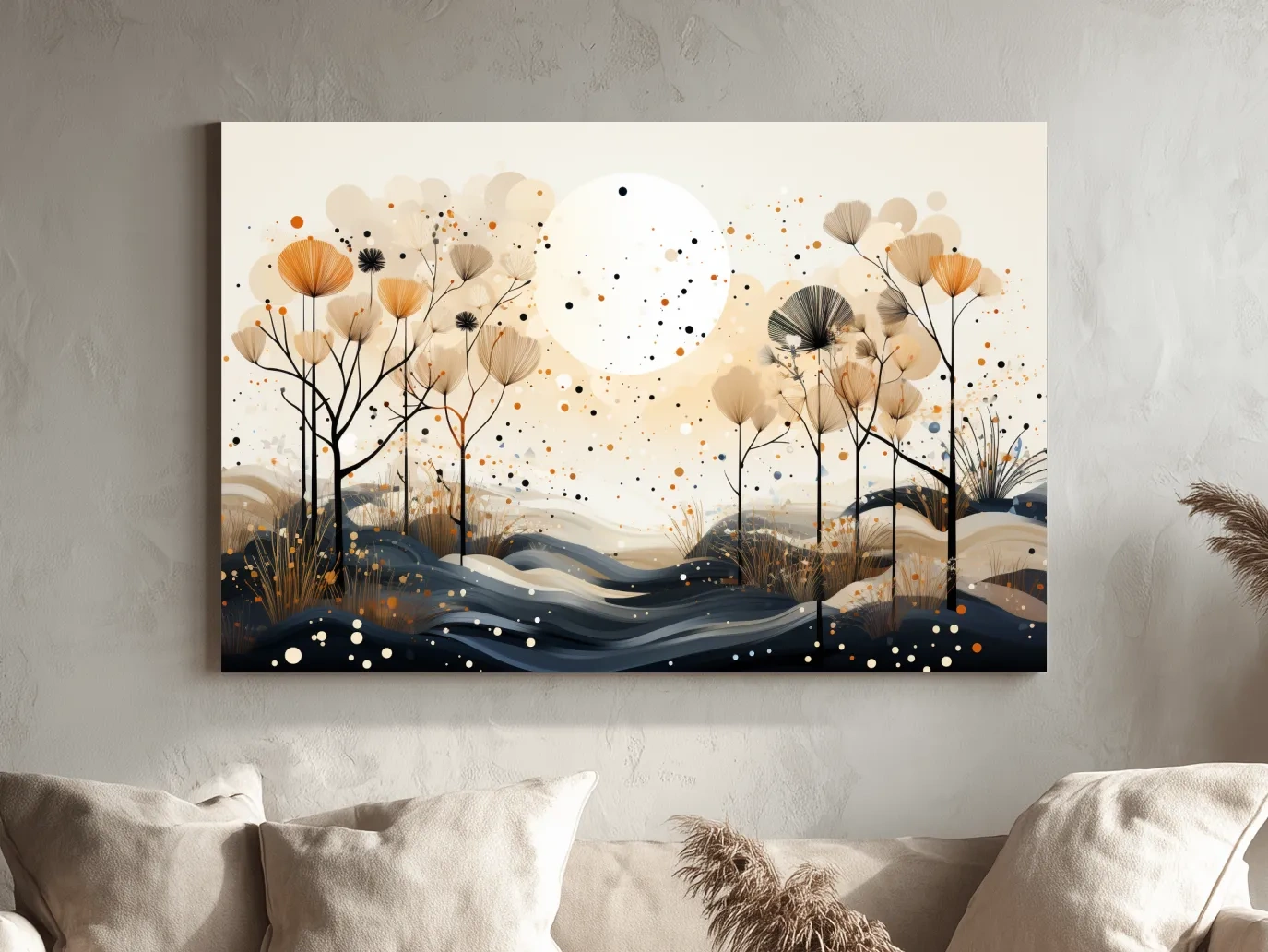 Chic Boho Botanical Dandelion Landscape - Nature Forest Wall Art