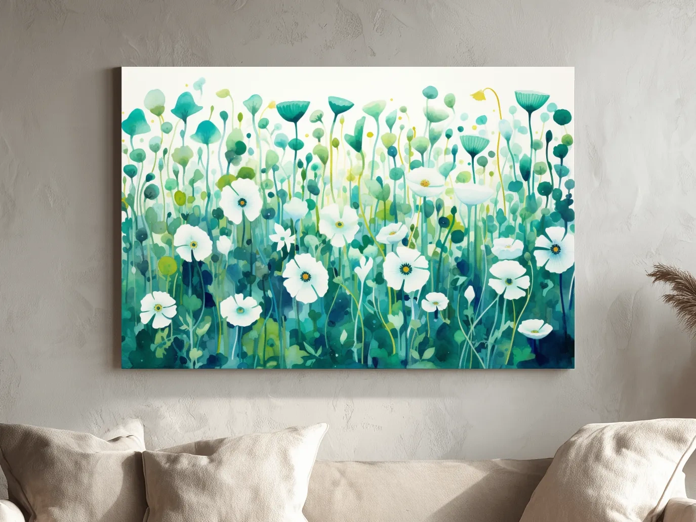 Dreamy Watercolor Wildflower Meadow - Botanical Floral Wall Art