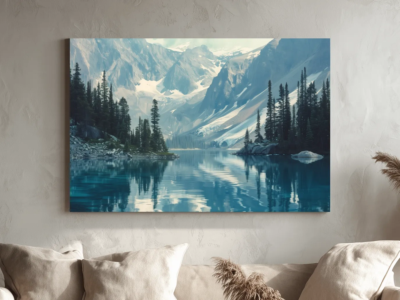 Rocky Mountains Turquoise Alpine Lake Reflection Photography - Pacific Northwest Mountain Wall Art