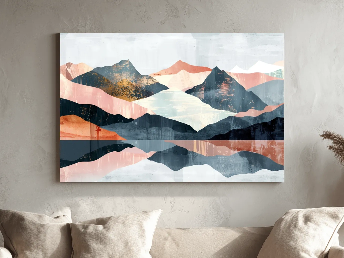 Abstract Pastel Mountain Peaks - Modern Landscape Wall Art