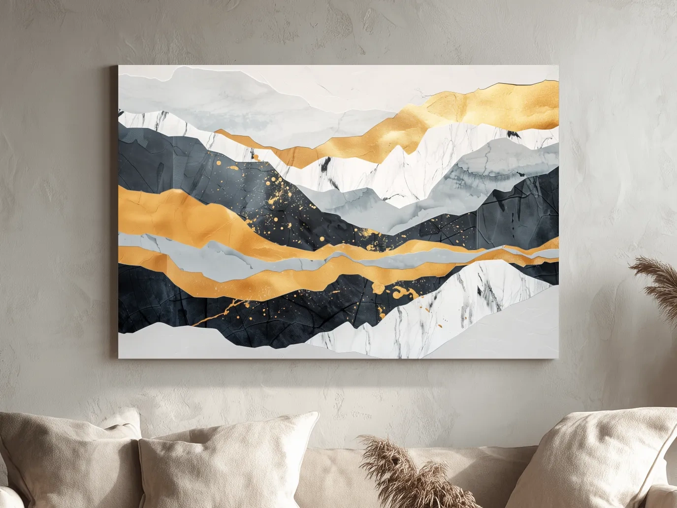 Abstract Layered Mountains - Elegant Modern Landscape Wall Art
