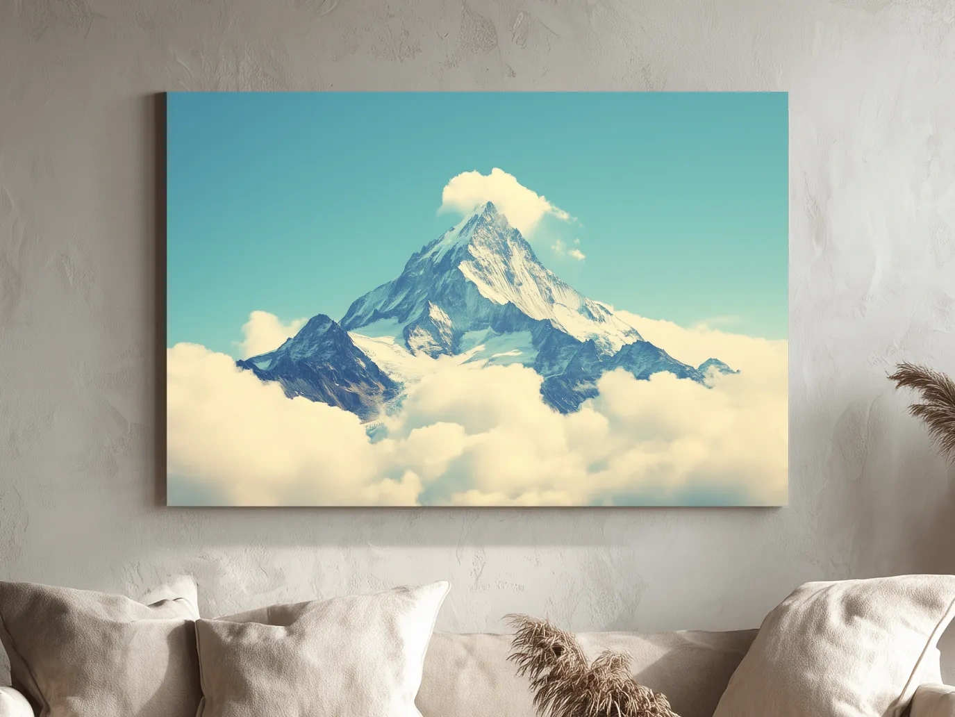 Snowy Alpine Peak Above Clouds - Serene Mountain Wall Art