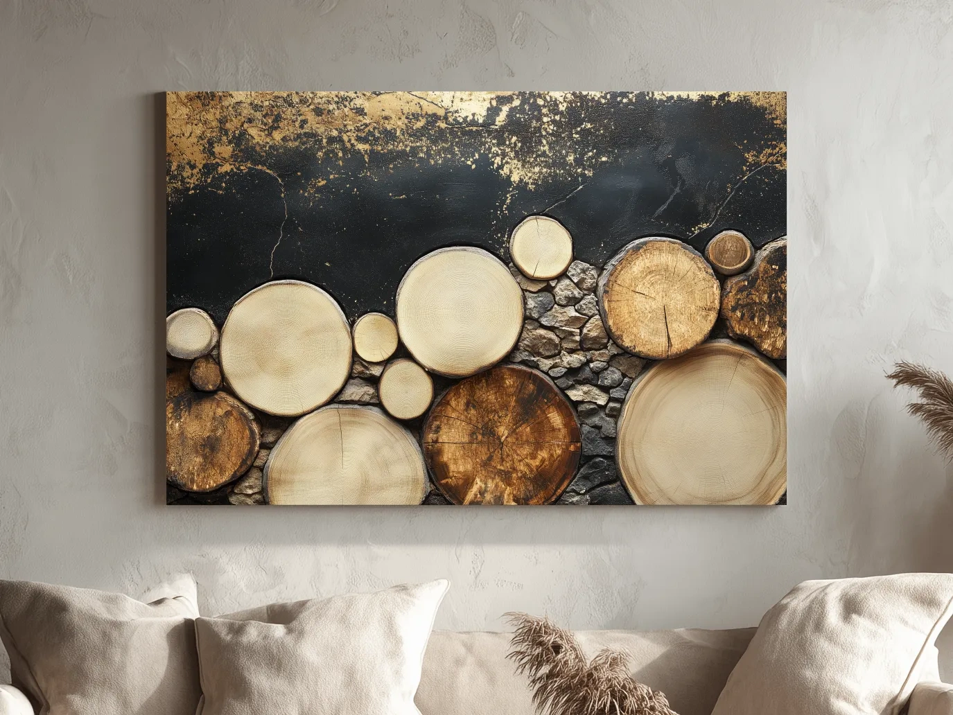 Rustic Wood & Stone Texture - Modern Farmhouse Wall Art