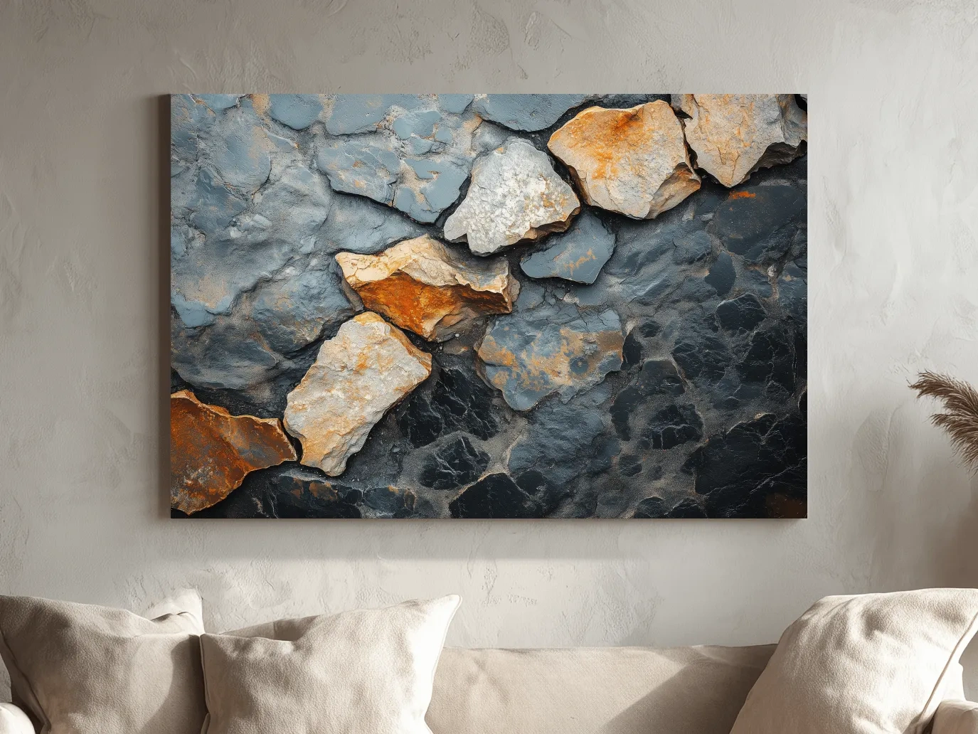 Textured Slate Stone Abstract - Modern Rustic Rock Wall Art