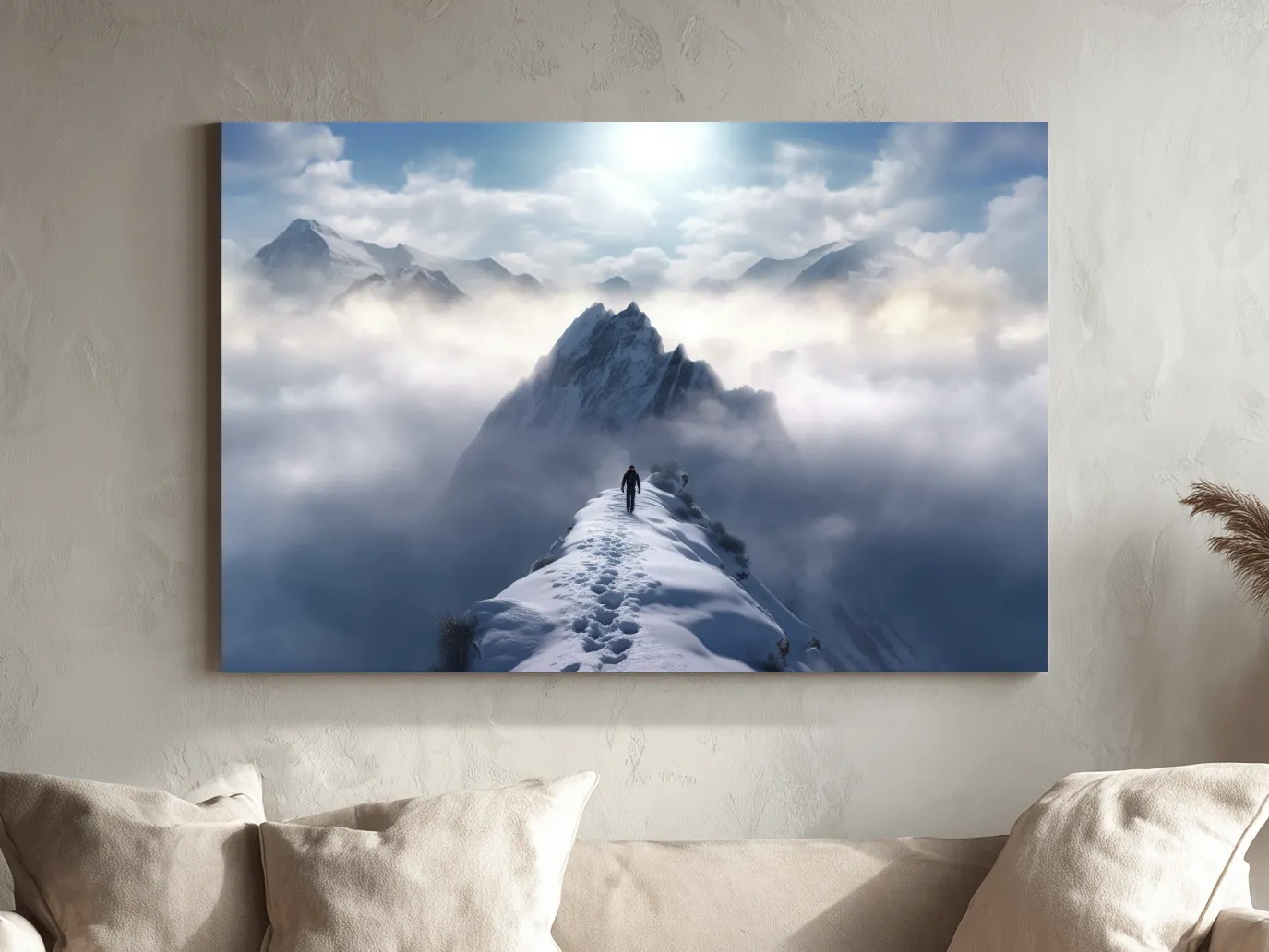 Epic Snowy Mountain Ridge Hike - Photographic Alpine Wall Art