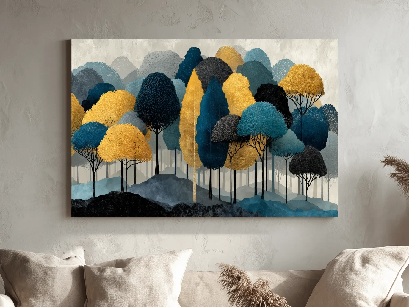 Abstract Woodland Forest Landscape - Contemporary Bohemian Wall Art