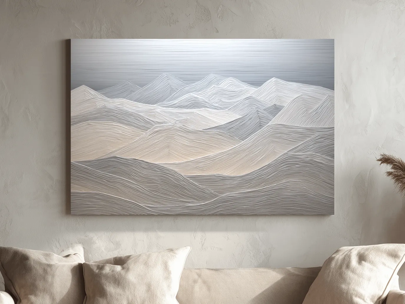 Minimalist Topographic Mountain Ridges - 3D Painting Effect Wall Art