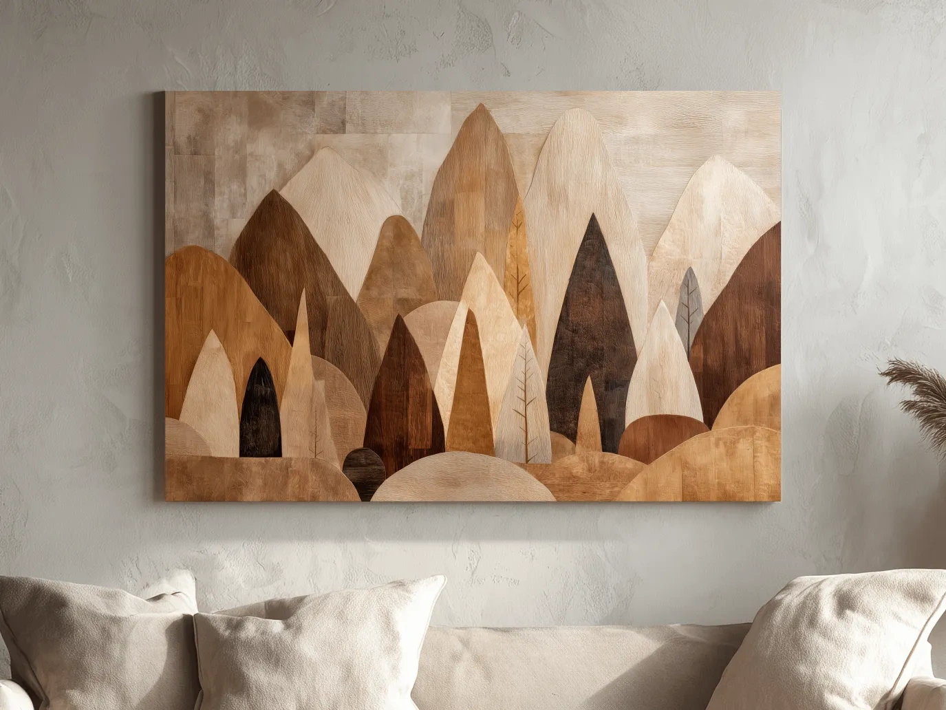 Earthy Abstract Boho Mountains - Modern Minimalist Forest Wall Art