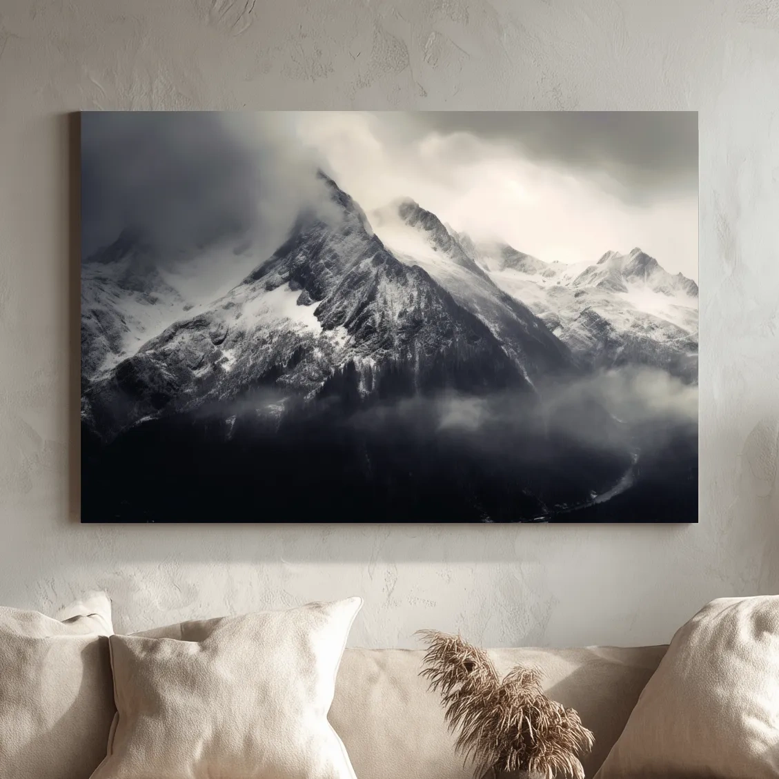Photographic art, ominous glacier in the clouds