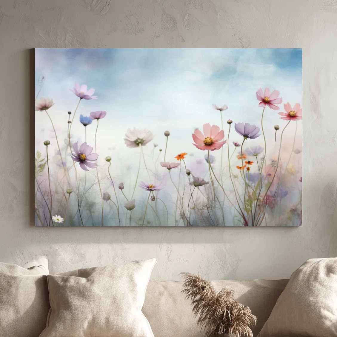 Beautiful bright alpine flowers illustration art