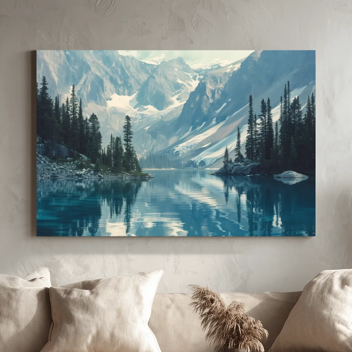 Rocky Mountains Turquoise Alpine Lake Reflection Photography - Pacific Northwest Mountain Wall Art