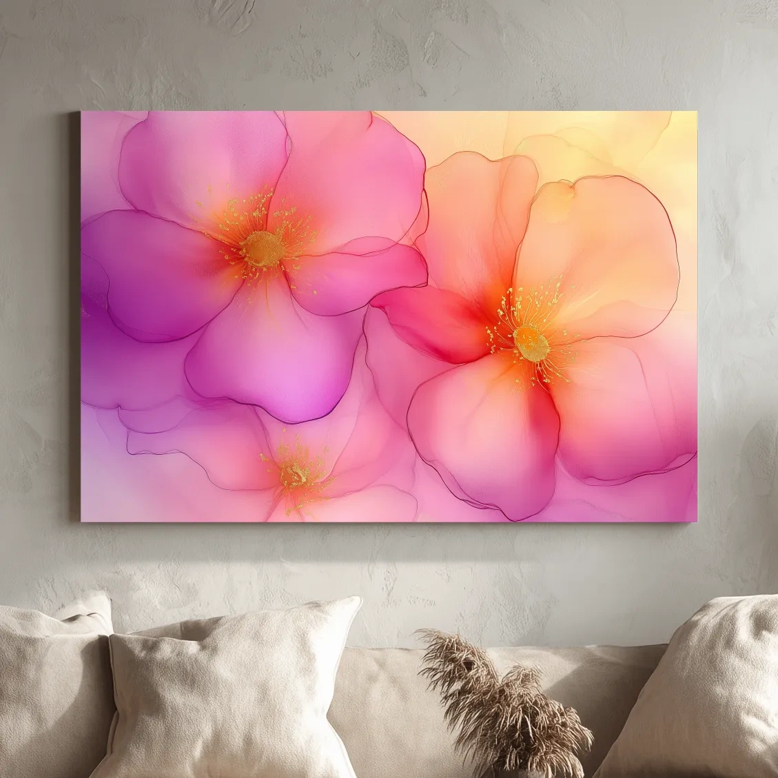 Poppy flowers, beautiful watercolour painting style wall art